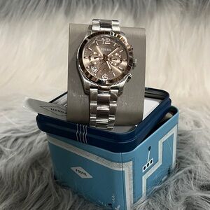 Fossil Silver and Rose Gold Watch